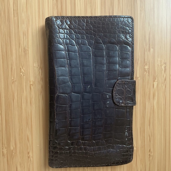 Lana Marks Travel Wallet in Brown Alligator Genuine - Picture 2 of 4